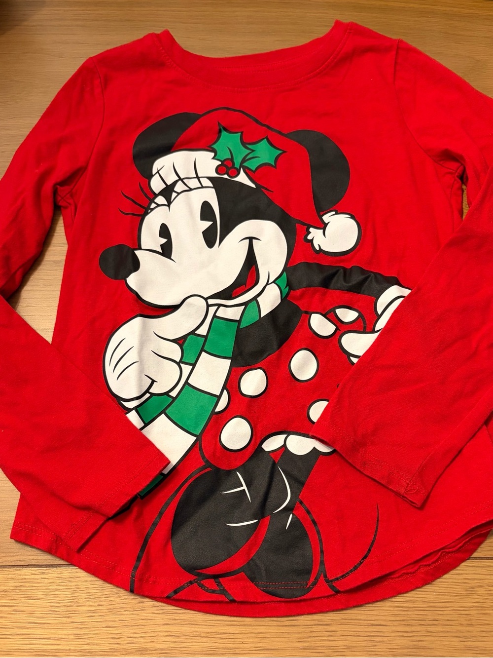 3 for $12 Girls Disney Minnie Mouse Red Holiday Long-Sleeve Top